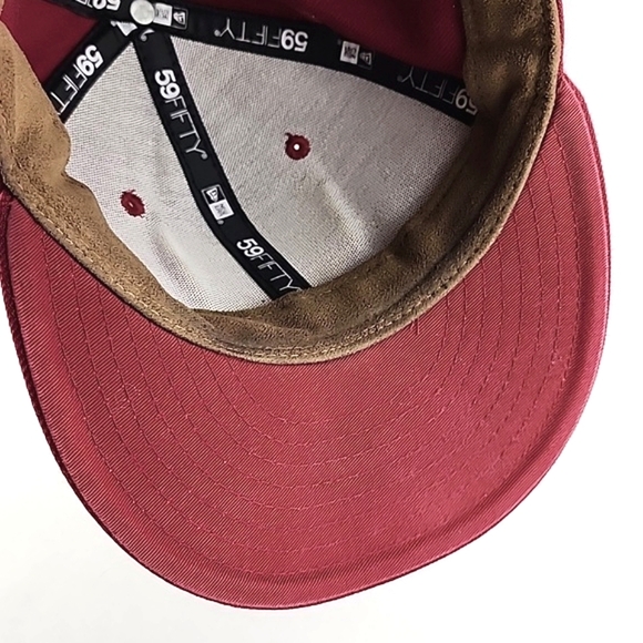 ⭐️3/ $30⭐️ Toronto Blue Jays New Era 59Fifty Ball Cap Burgundy Tan Size 7.5 - Picture 8 of 14